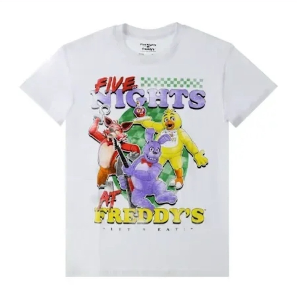 Five Nights at Freddy's White Graphic Tee